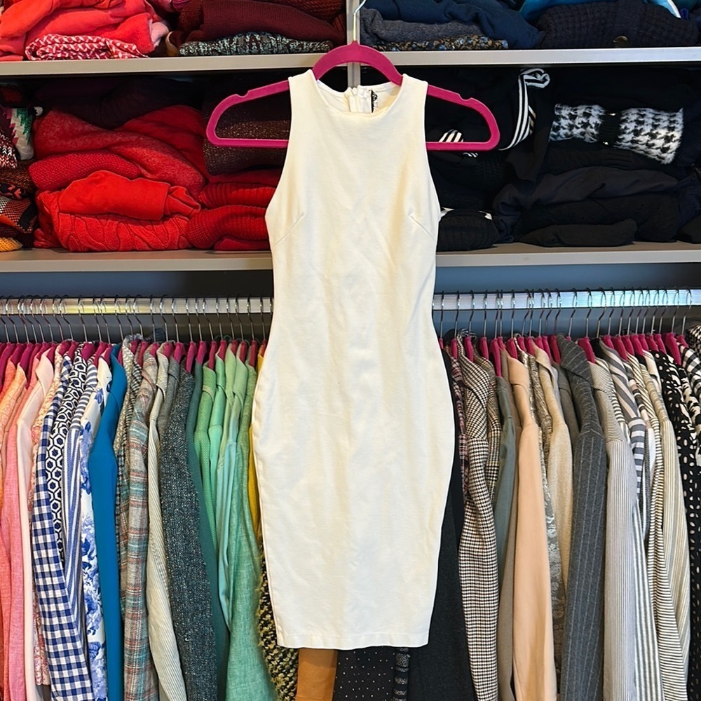 Fashion Nova white sleeveless bodycon dress size XS